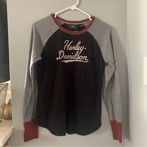 Harley Davidson Long Sleeve Baseball Tee Size M